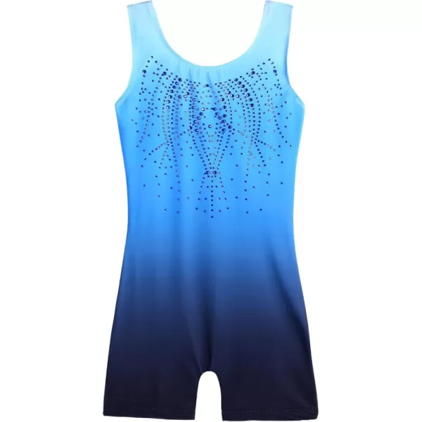 Zaclotre Kid Girls Gymnastic Leotard Sparkly Shiny Diamond Ballet Dance One Piece OutfitDark Blue