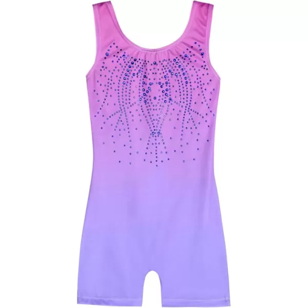 Zaclotre Kid Girls Gymnastic Leotard Sparkly Shiny Diamond Ballet Dance One Piece OutfitPink Purple
