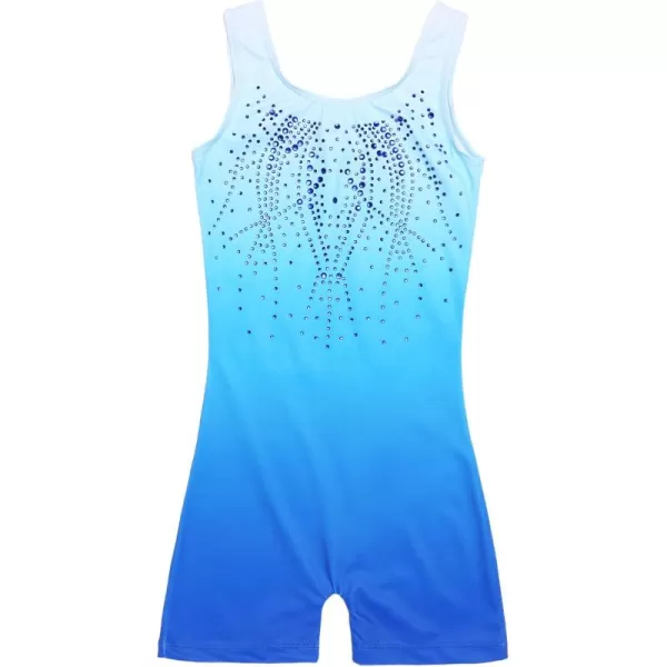 Zaclotre Kid Girls Gymnastic Leotard Sparkly Shiny Diamond Ballet Dance One Piece OutfitShiny Blue