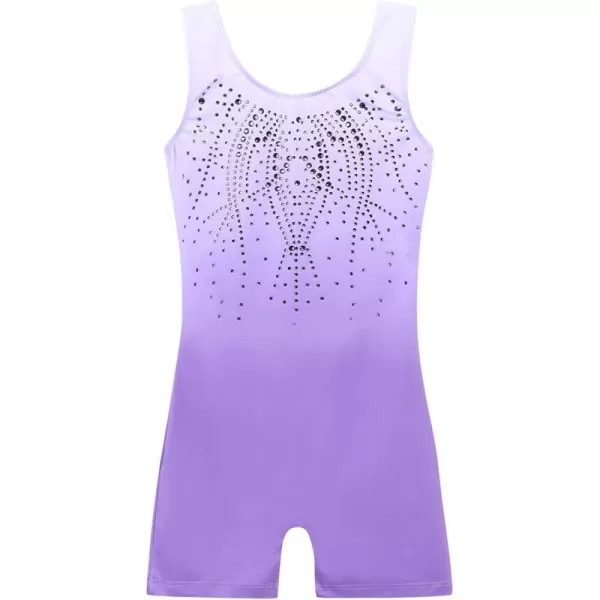 Zaclotre Kid Girls Gymnastic Leotard Sparkly Shiny Diamond Ballet Dance One Piece OutfitShiny Lilac