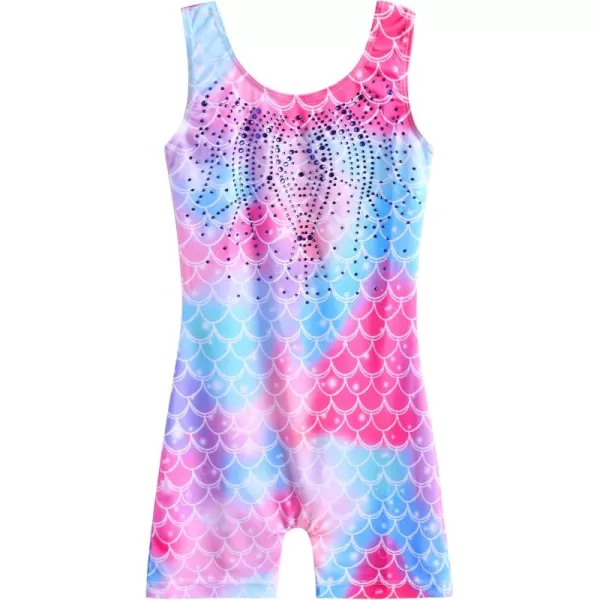 Zaclotre Kid Girls Gymnastic Leotard Sparkly Shiny Diamond Ballet Dance One Piece OutfitShiny Mermaid