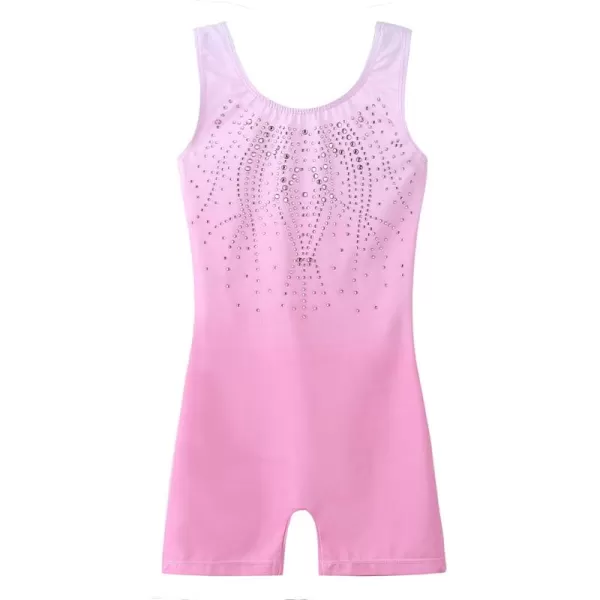 Zaclotre Kid Girls Gymnastic Leotard Sparkly Shiny Diamond Ballet Dance One Piece OutfitShiny Pink