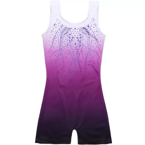 Zaclotre Kid Girls Gymnastic Leotard Sparkly Shiny Diamond Ballet Dance One Piece OutfitShiny Purple