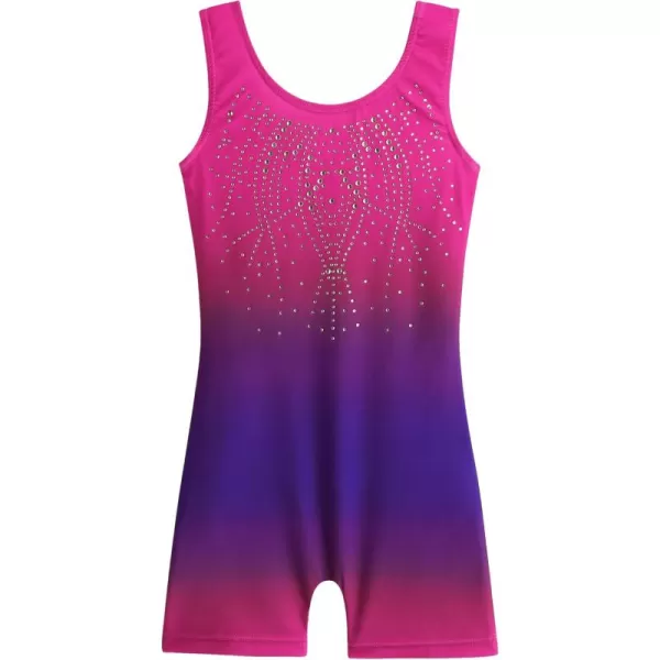 Zaclotre Kid Girls Gymnastic Leotard Sparkly Shiny Diamond Ballet Dance One Piece OutfitShiny Purple Gradient