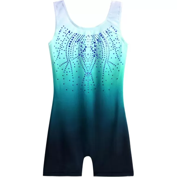 Zaclotre Kid Girls Gymnastic Leotard Sparkly Shiny Diamond Ballet Dance One Piece OutfitShiny Teal
