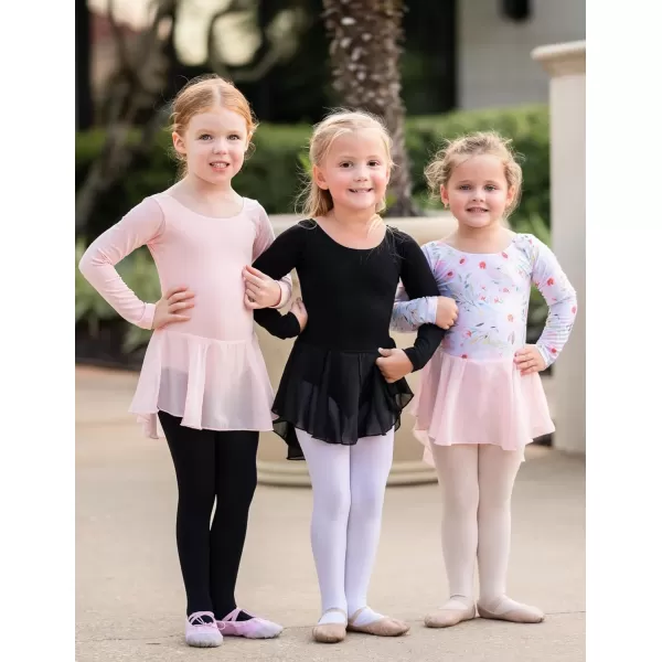 Zaclotre Ballet Leotards for Girls Toddler Classic Long Sleeve CrissCross Back Dance Dress Ballerina OutfitsBlack