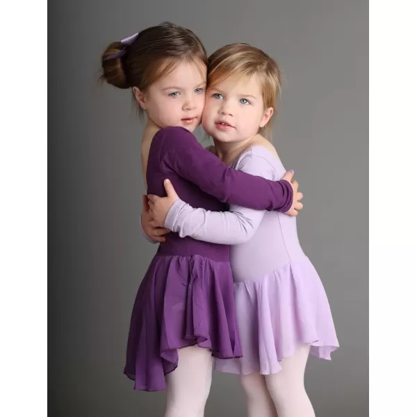 Zaclotre Ballet Leotards for Girls Toddler Classic Long Sleeve CrissCross Back Dance Dress Ballerina OutfitsLilac
