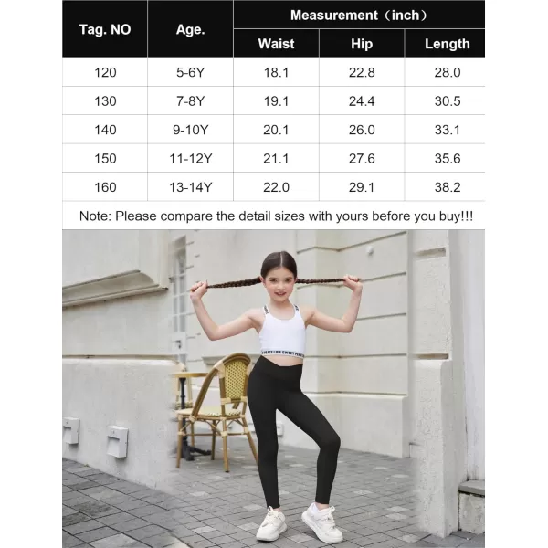 Zaclotre Girls Athletic Leggings Cross High Waisted Yoga Pants for Kids Dance Workout Running Tights with PocketsBlack