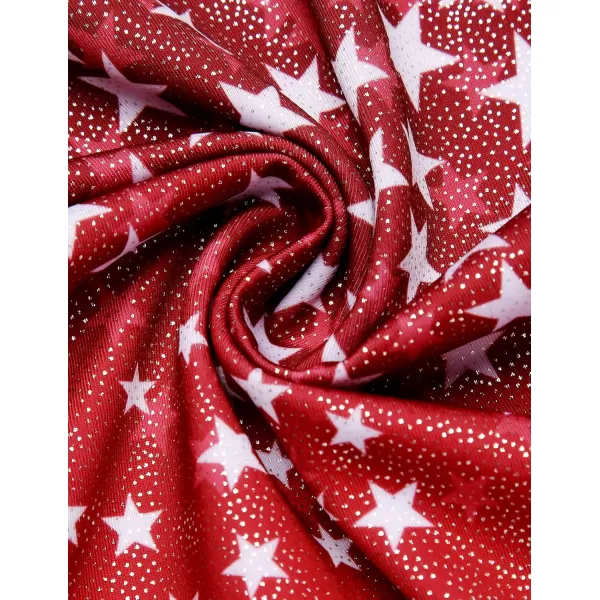 Zaclotre Girls Sparkling Stars Gymnastics Long Sleeve Leotards for Patriotic USA KidsRedStar Print