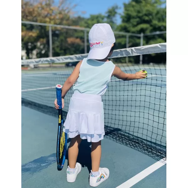 Zaclotre Girls Tennis Golf Dress Outfit Sleeveless Tank Top and Skorts Sets Sport Skirt with ShortsAqua Blue