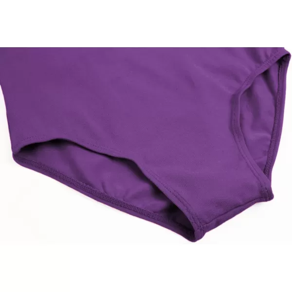 Zaclotre Gymnastics Leotards for Girls Polka Dots Mesh Long Sleeve Ballet Dance Outfit Toddler Size 311 YearsDark Purple