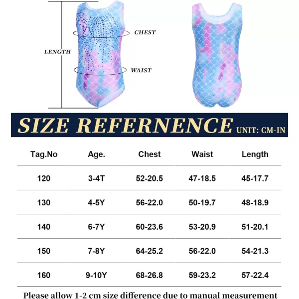 Zaclotre Gymnastics Leotards for Girls with Shorts Rainbow Star Leopard Toddler Kids Sparkly Dance Outfits BiketardBlue Pink Mermaid