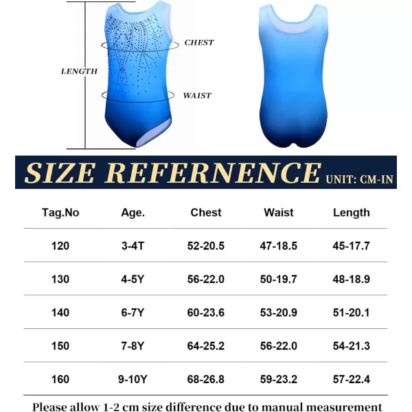 Zaclotre Gymnastics Leotards for Girls with Shorts Rainbow Star Leopard Toddler Kids Sparkly Dance Outfits BiketardGradient Blue