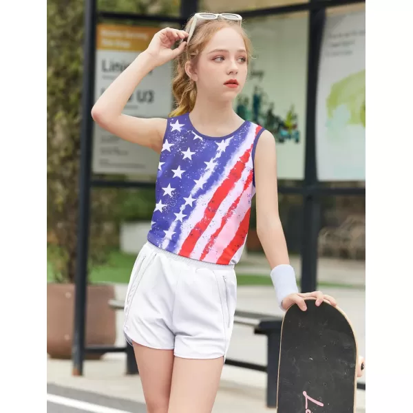 Zaclotre Kid Girls Athletic Tank Tops Open Tie Back Sleeveless Workout Running Tennis Sports Shirts 514YearsStars