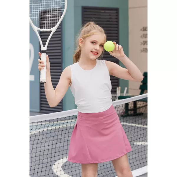 Zaclotre Kid Girls Athletic Tank Tops Open Tie Back Sleeveless Workout Running Tennis Sports Shirts 514YearsWhite