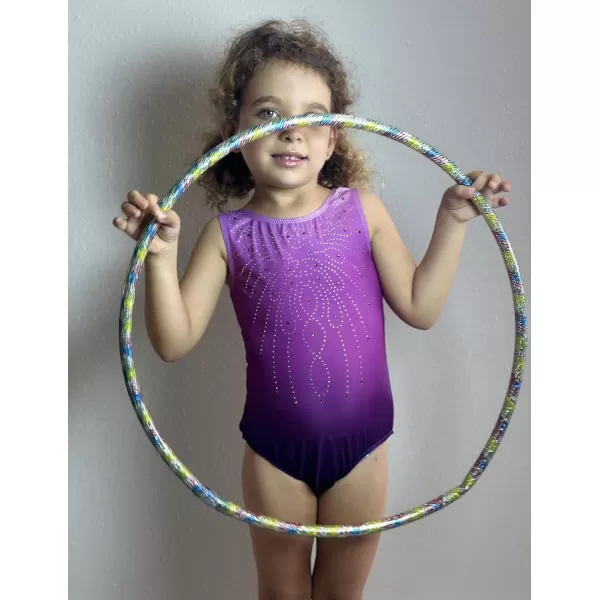 Zaclotre Kid Girls Gymnastic Leotard Sparkly Diamond Color Gradient Ballet Dance One Piece OutfitPurple