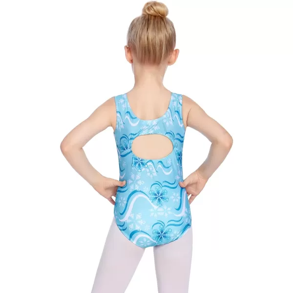 Zaclotre Kid Girls Gymnastic Leotard Sparkly Diamond Color Gradient Ballet Dance One Piece OutfitSnow Blue