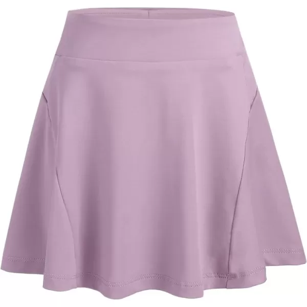 Zaclotre Girls Active Skort High Waisted Pleated Tennis Skirt Running Workout Athletic Skirts with Shorts 412YearsLilac