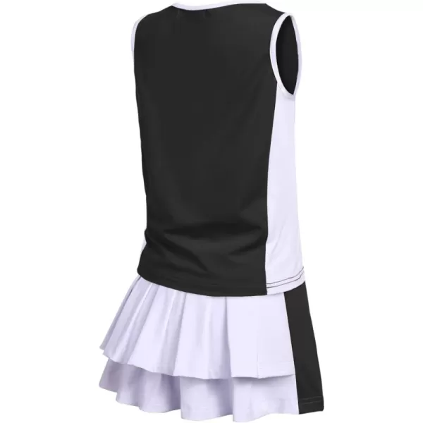 Zaclotre Girls Tennis Golf Dress Outfit Sleeveless Tank Top and Skorts Sets Sport Skirt with ShortsBlack