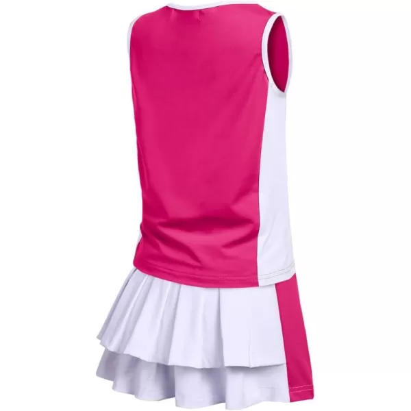 Zaclotre Girls Tennis Golf Dress Outfit Sleeveless Tank Top and Skorts Sets Sport Skirt with ShortsHot Pink