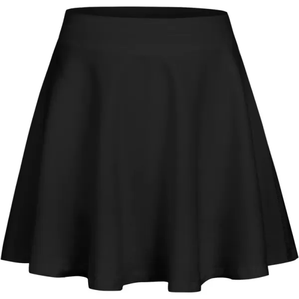 Zaclotre Skorts Skirts for Girls Elastic High Waisted Tennis Skirt with 2 Pockets Athletic Golf Workout Sports ShortsBlack