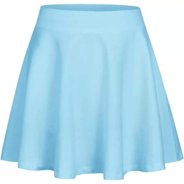 Zaclotre Skorts Skirts for Girls Elastic High Waisted Tennis Skirt with 2 Pockets Athletic Golf Workout Sports ShortsClear Blue