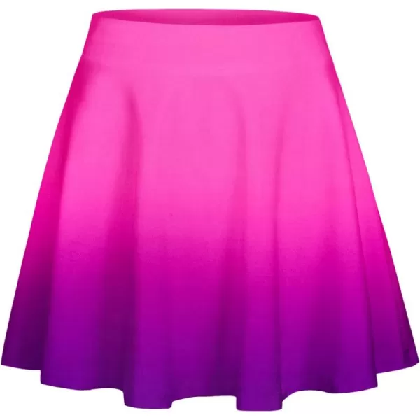 Zaclotre Skorts Skirts for Girls Elastic High Waisted Tennis Skirt with 2 Pockets Athletic Golf Workout Sports ShortsGradient Pink Purple