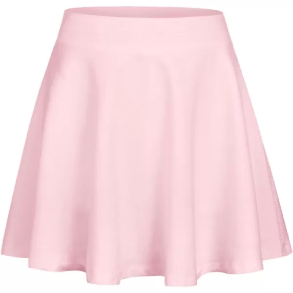 Zaclotre Skorts Skirts for Girls Elastic High Waisted Tennis Skirt with 2 Pockets Athletic Golf Workout Sports ShortsLight Pink