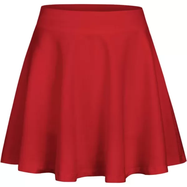 Zaclotre Skorts Skirts for Girls Elastic High Waisted Tennis Skirt with 2 Pockets Athletic Golf Workout Sports ShortsRed
