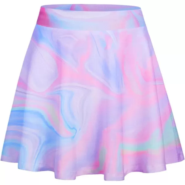 Zaclotre Skorts Skirts for Girls Elastic High Waisted Tennis Skirt with 2 Pockets Athletic Golf Workout Sports ShortsTie Dye