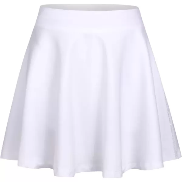 Zaclotre Skorts Skirts for Girls Elastic High Waisted Tennis Skirt with 2 Pockets Athletic Golf Workout Sports ShortsWhite