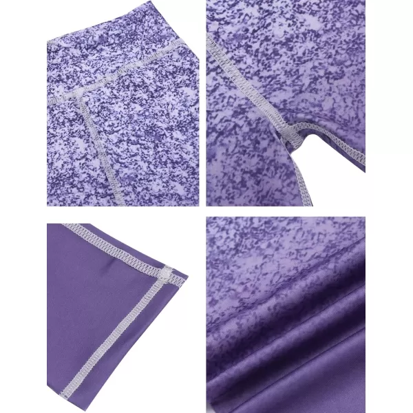 Zaclotre Girls Athletic Leggings Kids High Waist Yoga Pants Tennis Runnig Workout Footless Active Legging PantsGradient Purple
