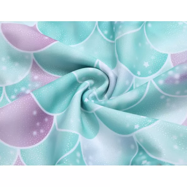 Zaclotre Girls Ballet Leotard Long Sleeve Ballerina Outfits Clothes Shiny Hi Low Skirt Dance Dress for 311 YearsMermaid Print