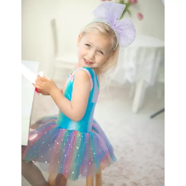 Zaclotre Girls Ballet Leotards Sparkly Sleevesless Mesh Dance Dress Tutu Ballerina Costume for KidsRainbow