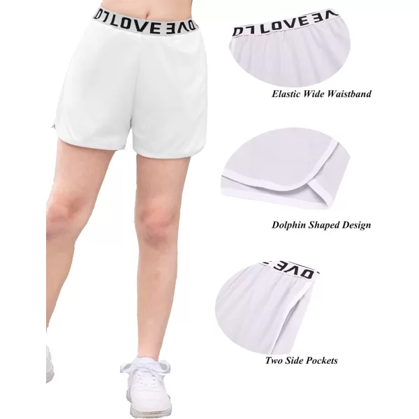 Zaclotre Girls Flowy Shorts with Pockets 2 in 1 Athletic Shorts High Waisted Gym Yoga Workout Running Biker Tennis Skirt01white