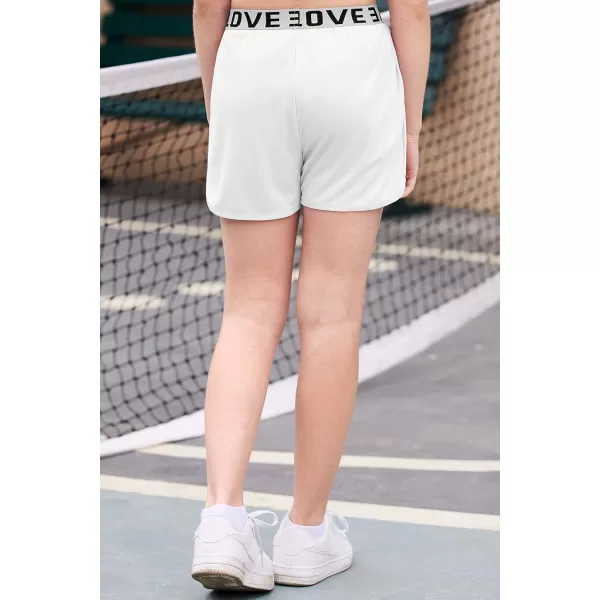 Zaclotre Girls Flowy Shorts with Pockets 2 in 1 Athletic Shorts High Waisted Gym Yoga Workout Running Biker Tennis Skirt01white