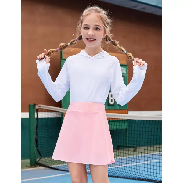 Zaclotre Girls Flowy Shorts with Pockets 2 in 1 Athletic Shorts High Waisted Gym Yoga Workout Running Biker Tennis SkirtPink