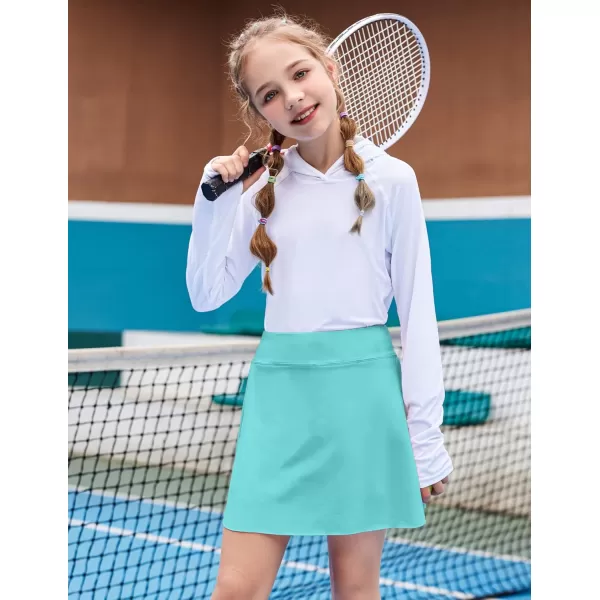 Zaclotre Girls Flowy Shorts with Pockets 2 in 1 Athletic Shorts High Waisted Gym Yoga Workout Running Biker Tennis SkirtTurquoise