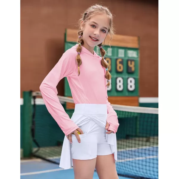 Zaclotre Girls Flowy Shorts with Pockets 2 in 1 Athletic Shorts High Waisted Gym Yoga Workout Running Biker Tennis SkirtWhite