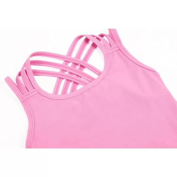 Zaclotre Girls Straps Hollow Back Leotard for Ballet DanceBallet Pink