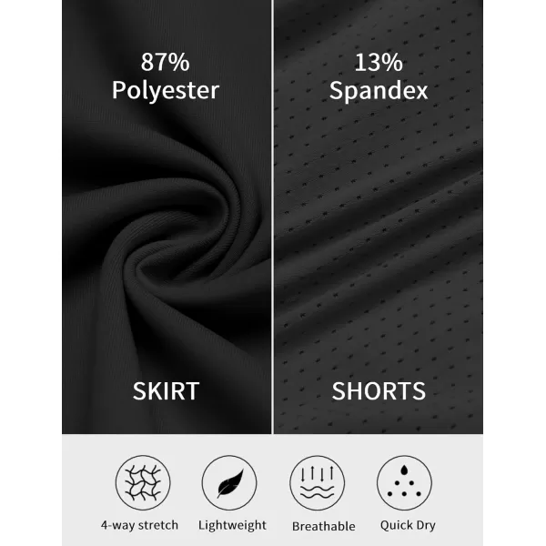 Zaclotre Girls Tennis Golf Dress Outfit Tank Top and Skorts Skirts Athletic Sets with Shorts PocketsBlack