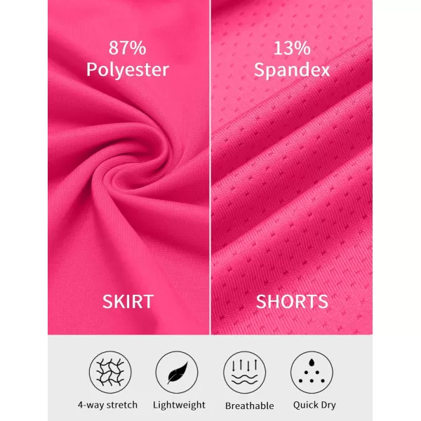 Zaclotre Girls Tennis Golf Dress Outfit Tank Top and Skorts Skirts Athletic Sets with Shorts PocketsHot Pink
