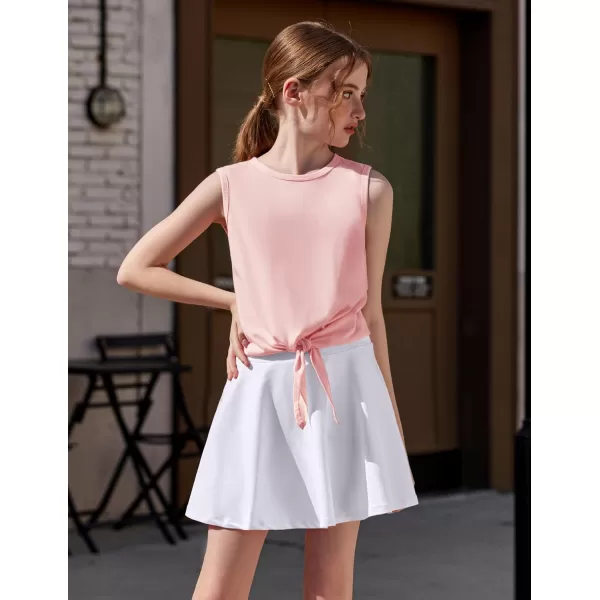 Zaclotre Girls Tennis Golf Dress Outfit Tank Top and Skorts Skirts Athletic Sets with Shorts PocketsPink