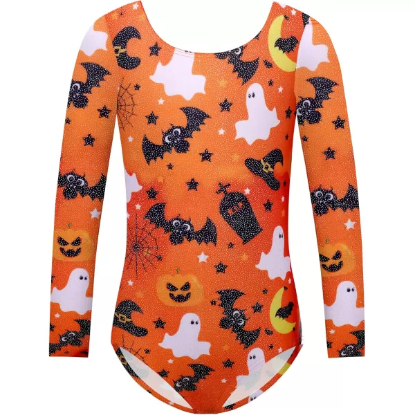 Zaclotre Gymnastic Leotards for Girls Long Sleeve Tumbling Outfits Toddler Sparkle Athletic Dancewear for KidHalloween