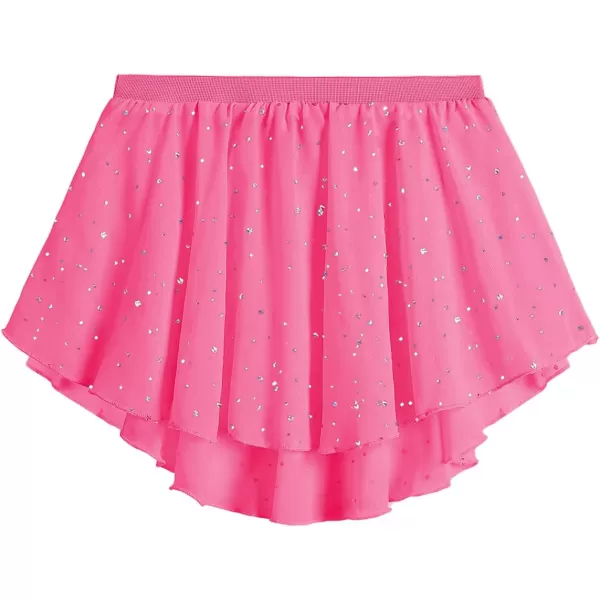 Zaclotre Gymnastics Leotards for Girls Long Sleeve Crisscross Back Ballet Dance Outfit with Removable Skirt ComboShiny Pink