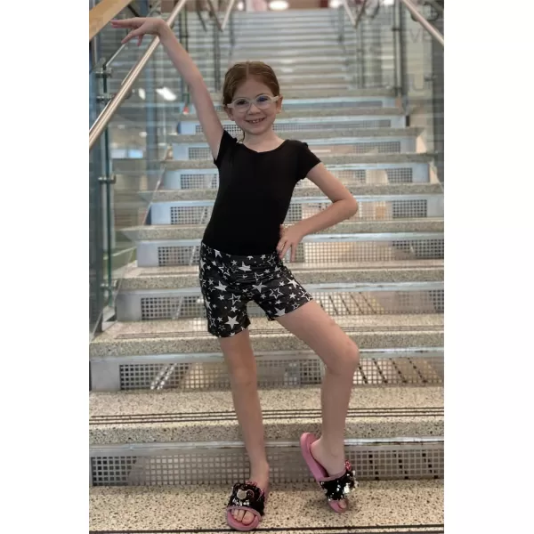 Zaclotre Kid Girls Gymnastic Shorts Ballet Dance Sparkle Short Tumbling Athletic Gymnastics LeotardsBlack Star