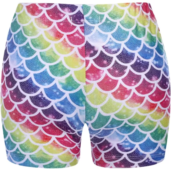 Zaclotre Kid Girls Gymnastic Shorts Ballet Dance Sparkle Short Tumbling Athletic Gymnastics LeotardsMermaid