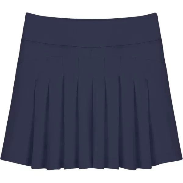 Zaclotre Girls Pleated Tennis Skirt with Shorts Pockets Elastic Athletic Golf Skirts Lightweight Workout Running Sports SkortNavy Blue