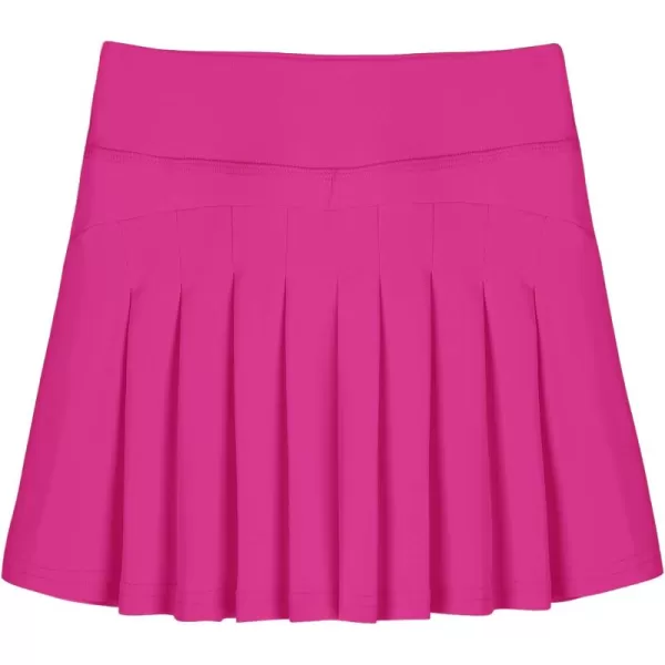 Zaclotre Girls Pleated Tennis Skirt with Shorts Pockets Elastic Athletic Golf Skirts Lightweight Workout Running Sports SkortRose Red