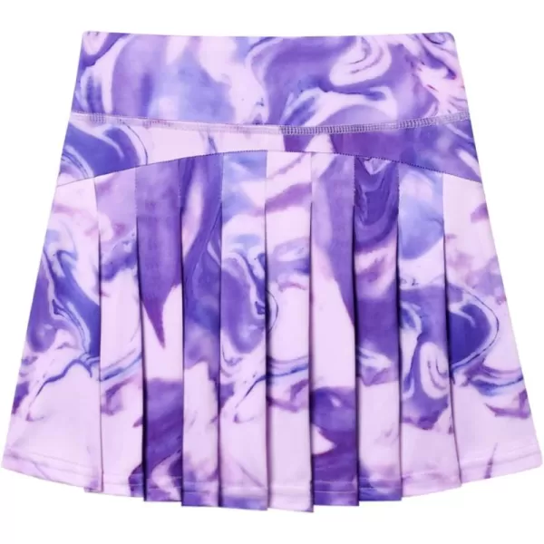 Zaclotre Girls Pleated Tennis Skirt with Shorts Pockets Elastic Athletic Golf Skirts Lightweight Workout Running Sports SkortTie Dye 3